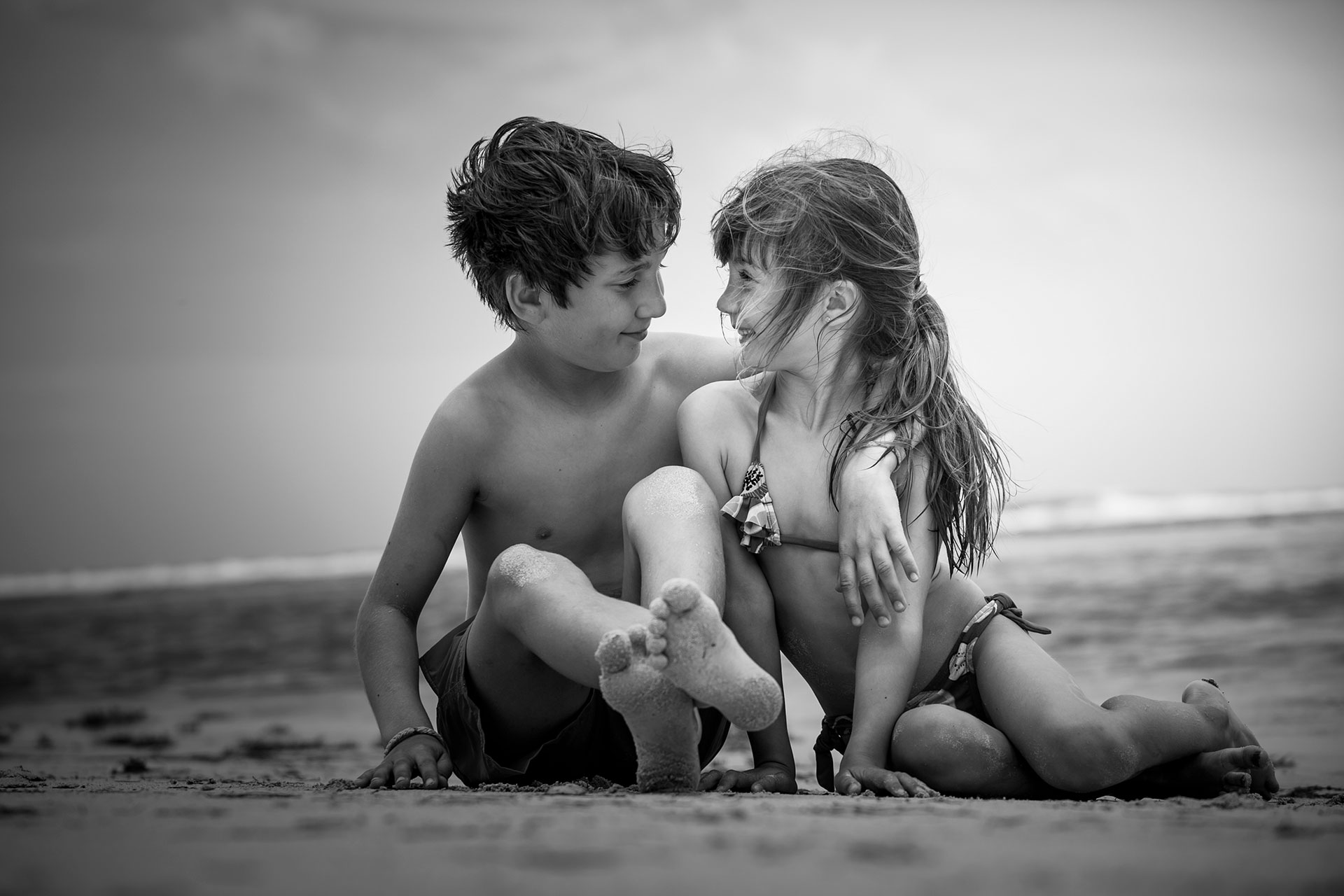 Photo noir et blanc plage de guadeloupe